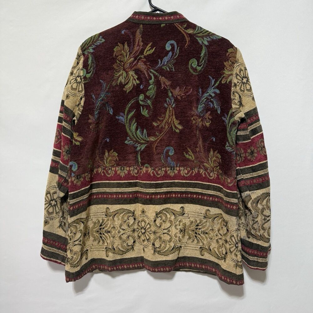 Sag Harbor Jacket Womens 16 Vintage Boho Floral Tapestry Buttons Blazer Coat - Picture 6 of 10